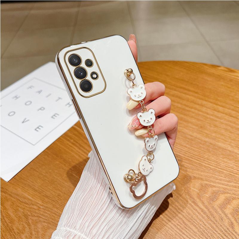 Силиконовый чехол для телефона с держателем браслета «Медведь» для Samsung Galaxy A53 A73 A33 A52 A52s A72 A32 4G 5G A51 A71 A12 A31 A21S Fe, защитный чехол