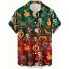 Fashion Skeleton Ghost Pumpkin Printing Shirt Hawaiian Beach Vacation Clothing Men's Street Style Halloween Shirt Daily Men's and Women's Shirt