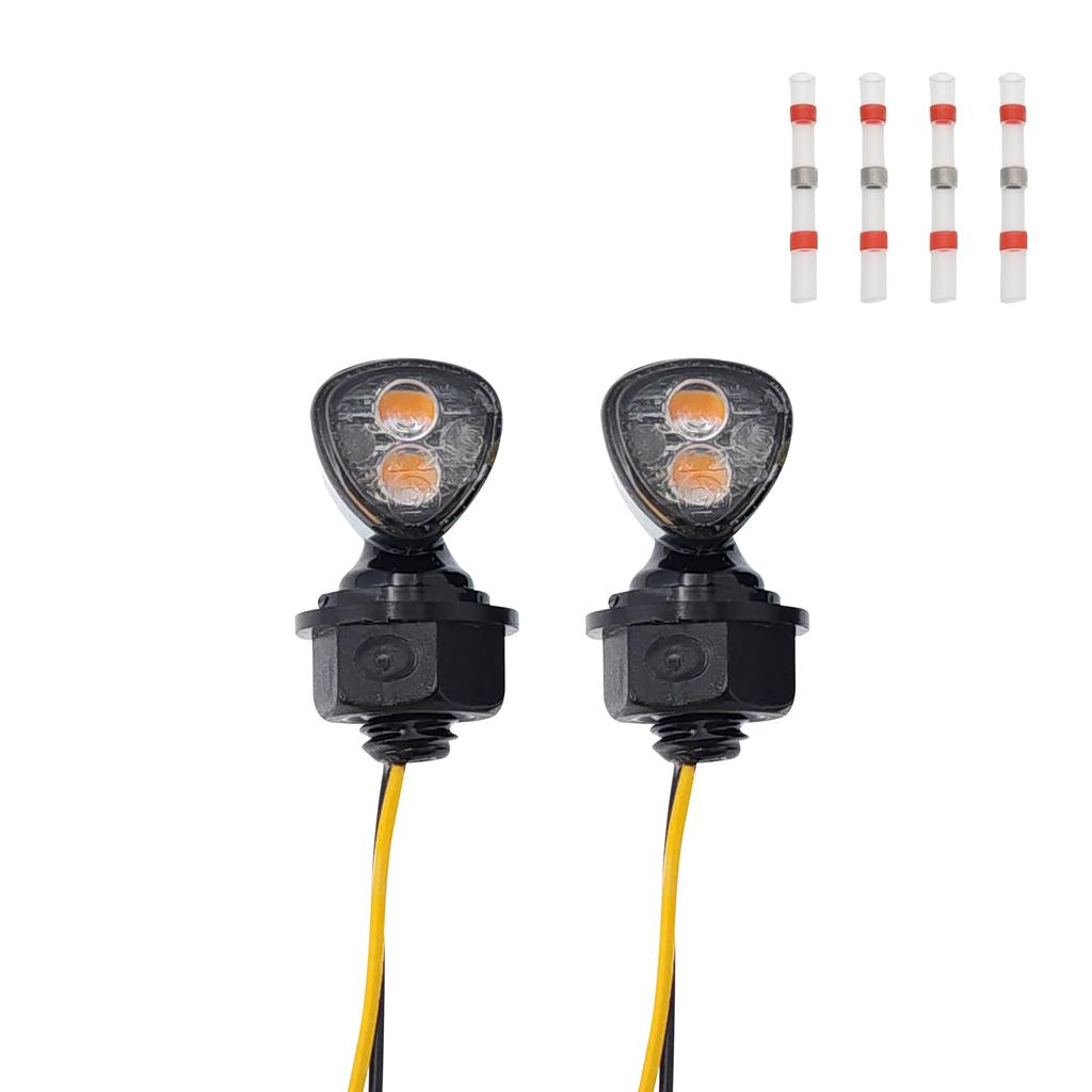 BAR AUTOTECH Motorcycle LED Turn Signal Universal Set of 2 Ultra Small Turn Signal Lamp Turn Lamp 12V M6 New Design Ultra Small High Brightness Mini