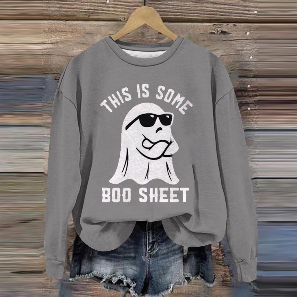 Женская мода свободный повседневный карман с длинным рукавом толстовка с принтом свитшот