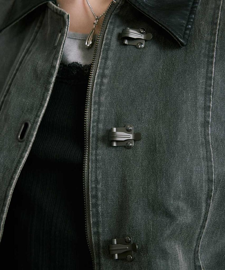 YUTHENTIC Washed Fireman Buckle Jumper Grey Aw6Am61512