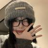 Thickened Beanies Hat Korean Style Pullover Hat Letter Chic Knitted Hat  Outdoor