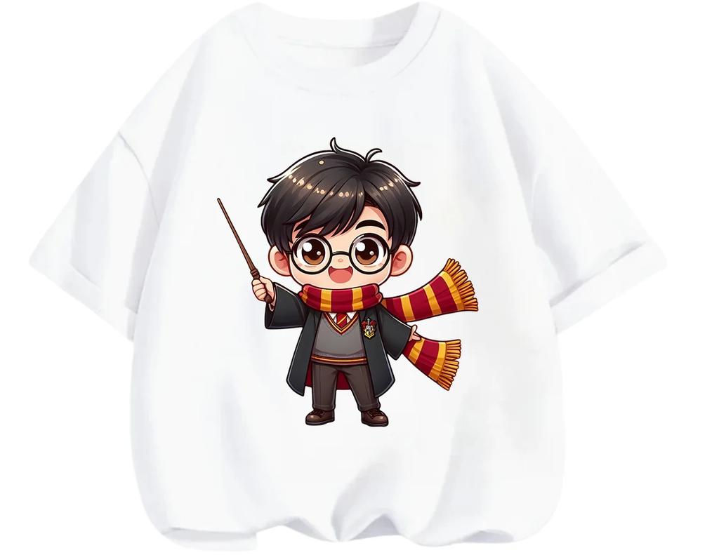 Fashion Street Style Harry Potter T Shirt Lightweight Summer Casual Round Neck Short Sleeve Apparel For Kids 3 14
