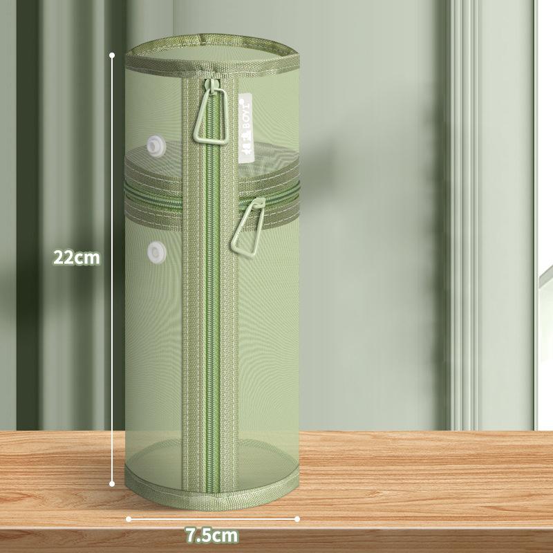 Портативная сетчатая сумка для хранения кистей для макияжа двойного назначения, большая вместимость, стоячий мешочек, удобный для путешествий, простой чехол-держатель для кистей