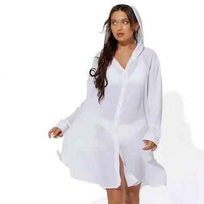 Женский пуловер из хлопка и льна однотонный пляжная накидка