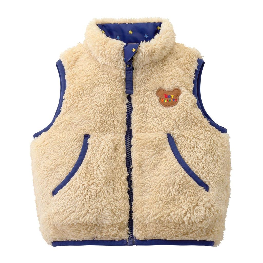 MIKI HOUSE HOT BISCUITS Vest, Boys and Girls, Navy Blue, 110cm, 73-5702-497