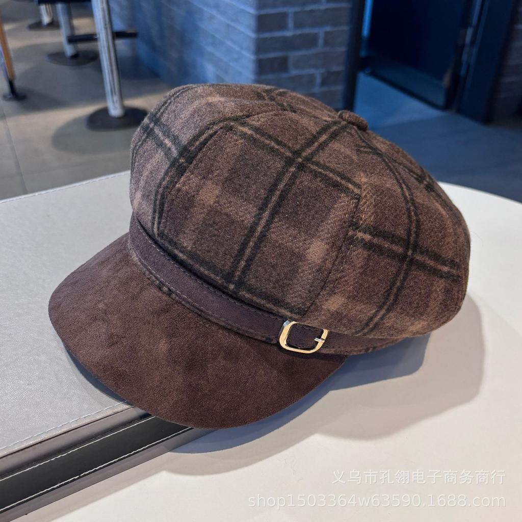 Women S Vintage Wool Blend Octagonal Newsboy Cap Casual Outdoor Hat
