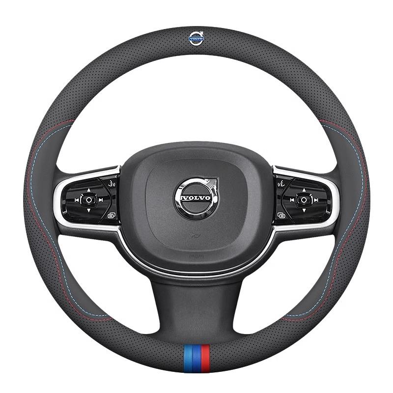 Кожаная дышащая накладка на руль автомобиля для Volvo XC40 XC60 XC70 XC90 V40 V50 V60 V70 V90 C30 C70 S40 S60 S80 S90 Аксессуары