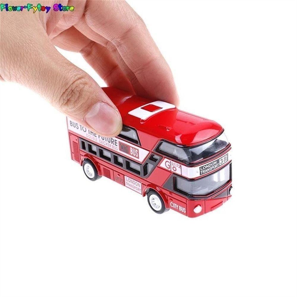 Pull back and return Double Decker Bus Toy Skin-Die Cast Plastic Kids Toy London Bus Toy Kids
