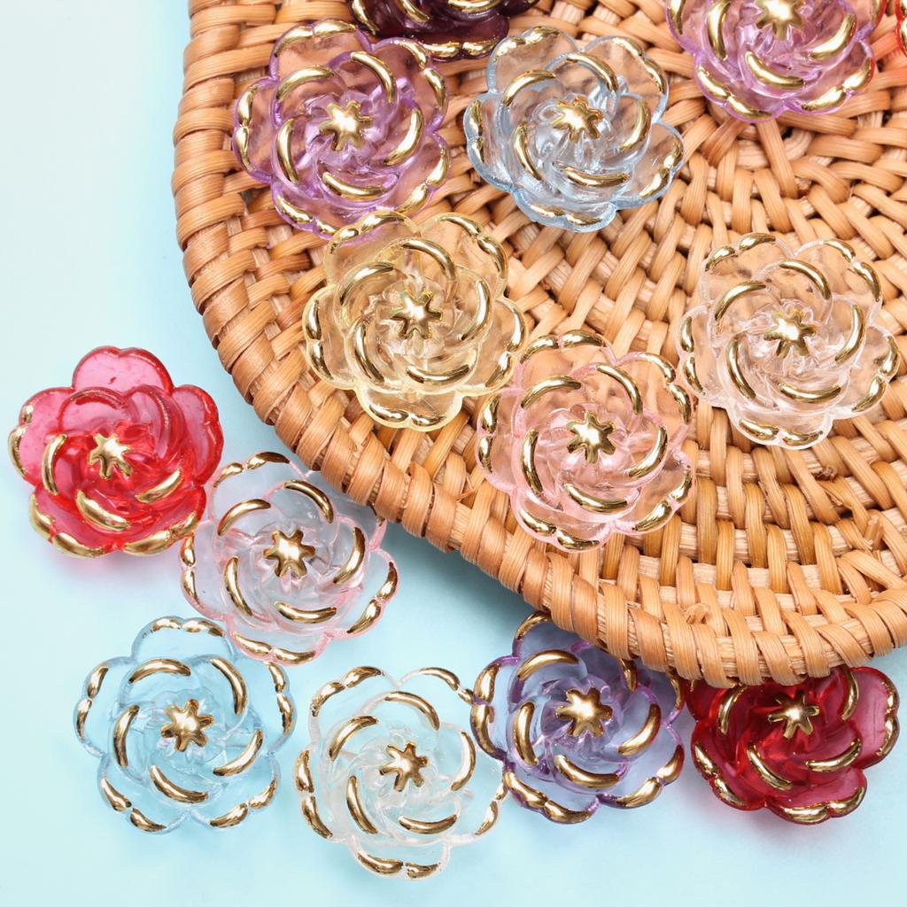 Phone Chain Making Jewelry Accessories Fashion Acrylic Rose Beads DIY Accessory Handmade Material 18.6mm Gift 5Pcs