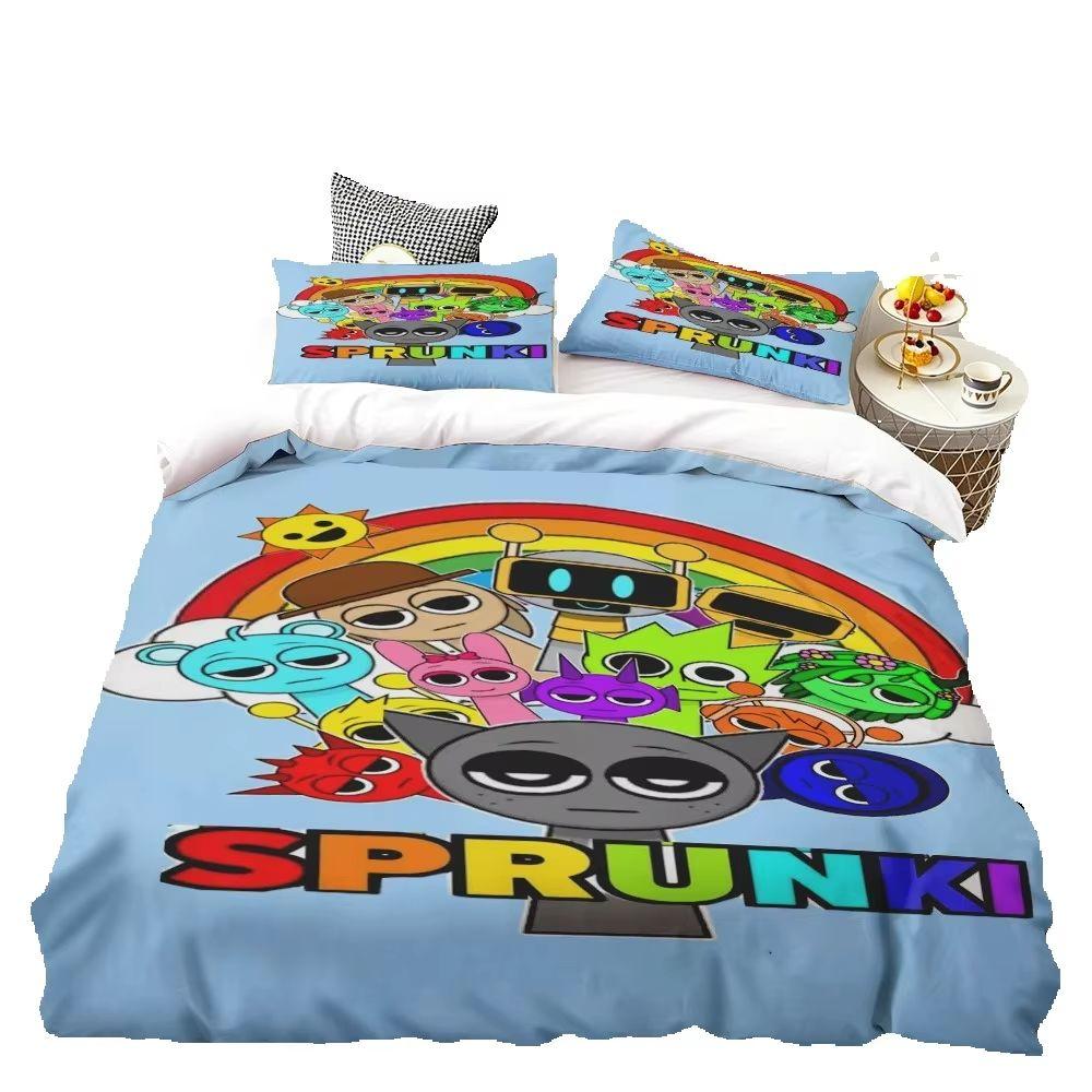 2026 NEW Teens Gifts Duvet Cover Set Game Sprunki Cartoon Bedding Set Quilt Cover Skin-friendly and Breathable for Bedroom Home