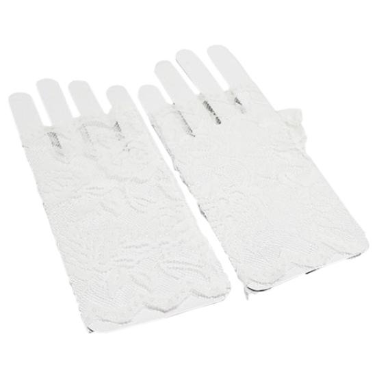 Женские готические вечерние сексуальные нарядные кружевные перчатки без пальцев, черно-белые варежки