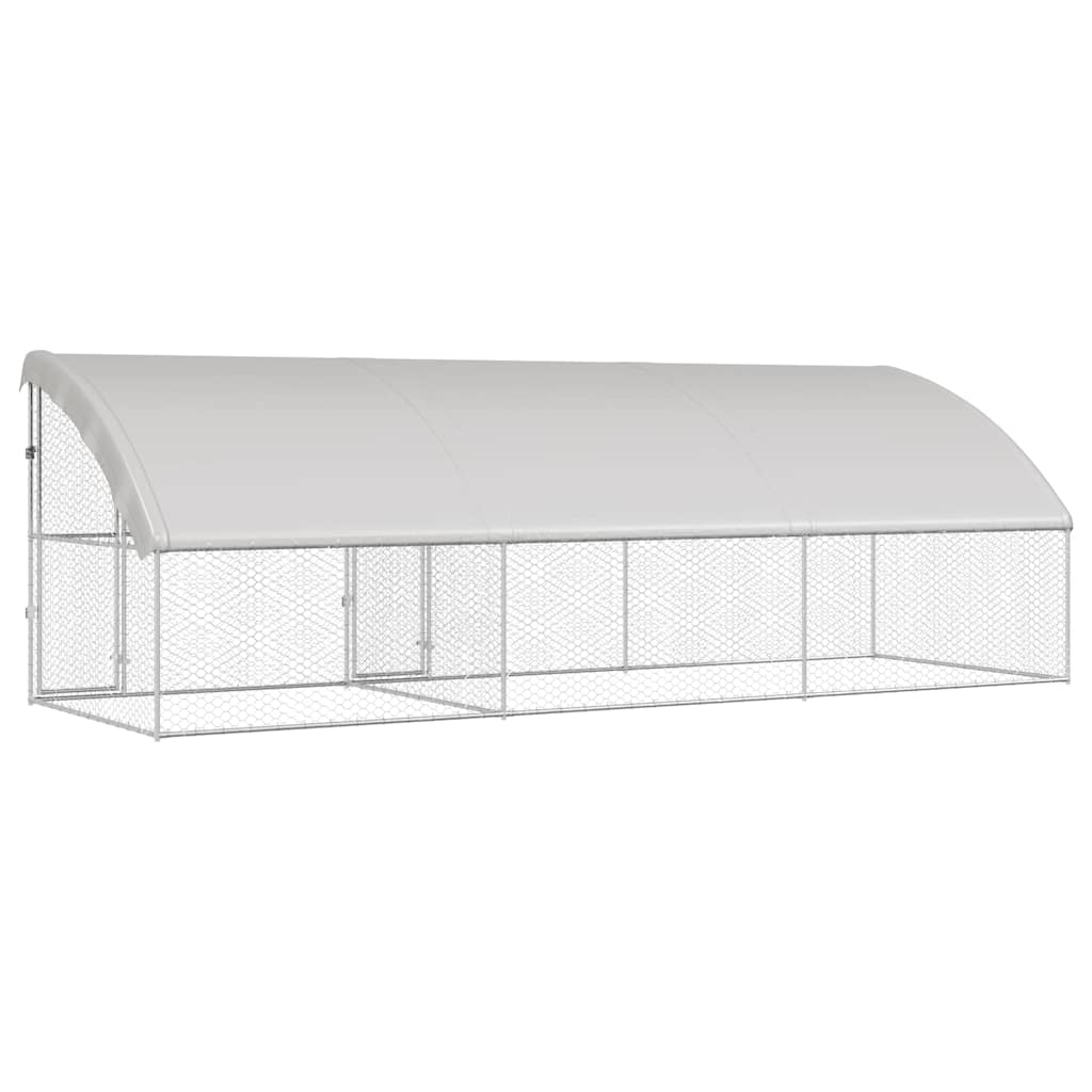Dog Kennel 3 pcs Silver 6 x 2 x 2 m Galvanized Steel
