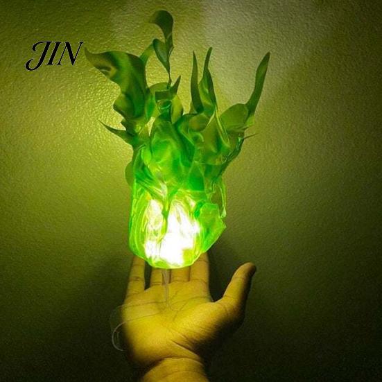 Decorative Fireball for Cosplay Floating Prop, LED Glowing Flame Halloween Handheld Prop Cosplay, Safe Artificial Battery Powered Stage Light
