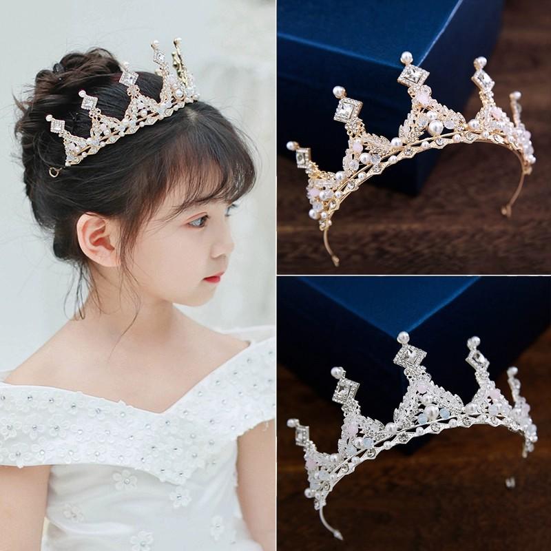 Children's Crown Tiara Princess Girl Performance Crown Girl Birthday Crystal Headband Tiara Performance Catwalk Accessories