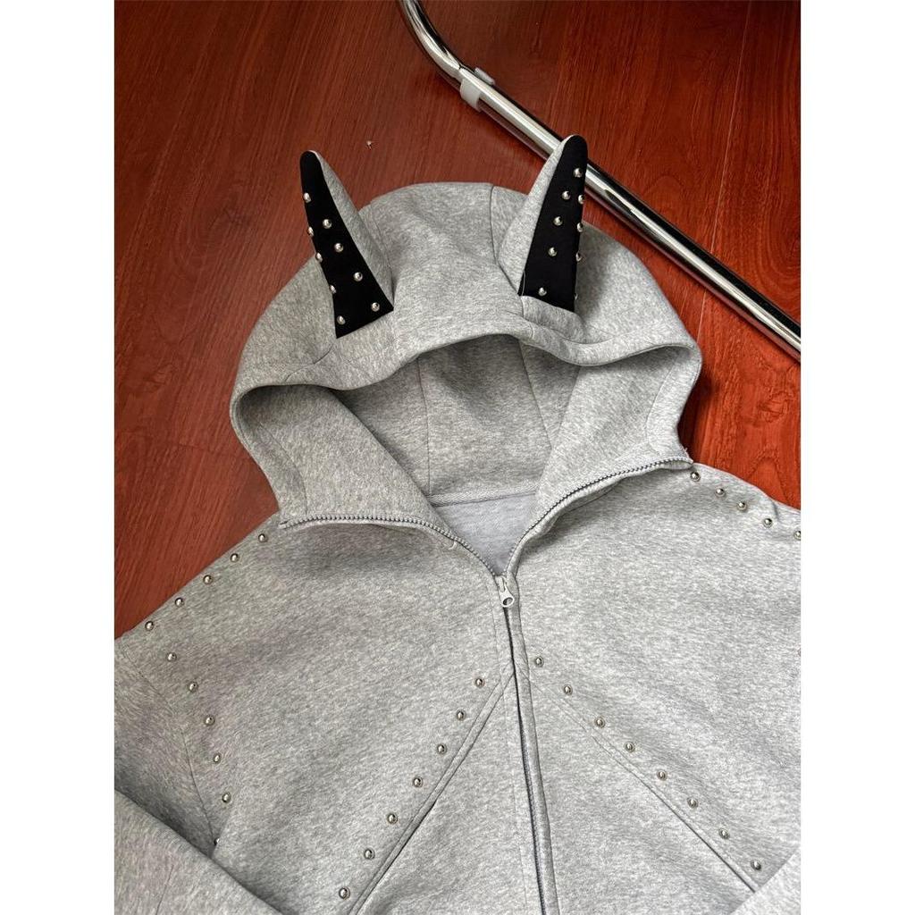 Men's Doberman Dog Hooded Autumn Sports Cardigan Jacket