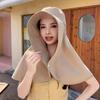 Женская Соломенная Шляпа с Полным Лицом Защита от Солнца Большая Шляпа Шарф Соломенная Шляпа УФ Козырек для Лица Складная Рыбацкая Шляпа Upf50+ Интегрированная Женская Шляпа-Шарф