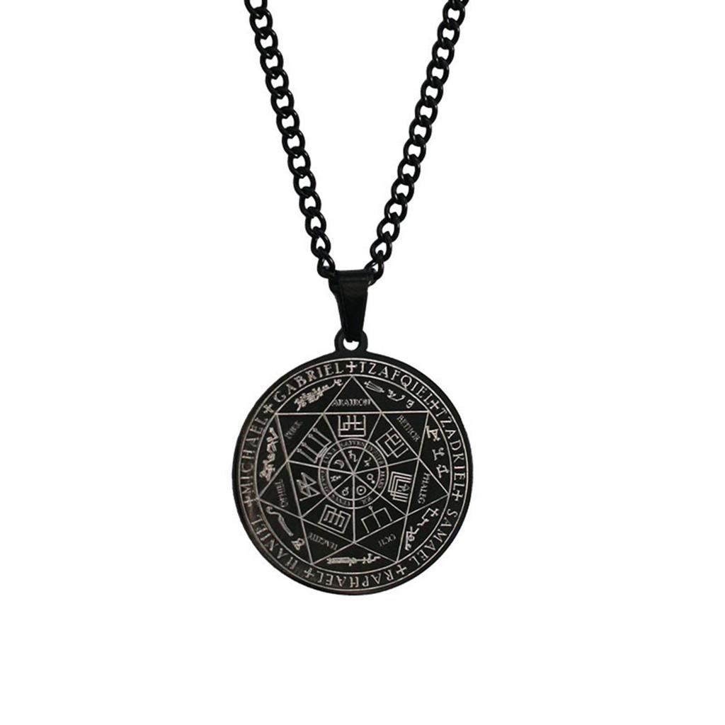 Catholic Amulet Seven Archangels Necklace Pendant Vintage Protect Charm Talisman Powerful Wealth Success Health Lucky Jewelry Unisex Men Women Alloy