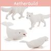 Simulated Arctic Bear White Fox Seal Whale Polar Animals Model Ornament Set