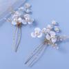 Bridal Hairpin Handmade Crystal Hair Clasp White Fower Headwear Wedding Accessories Bridesmaid Headdress Women's Gift Jewelry