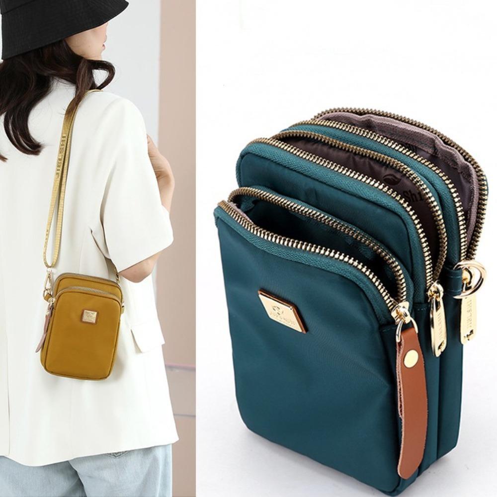 Casual Nylon Mobile Phone Bag Large Capacity Single Shoulder Bag Small Square Bag Shopping