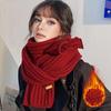 Winter Warm Knitted Scarves Long Size Thickened Women Scarf Korean Casual Outdoors Thermal Men's Black Scarf Christmas Gifts