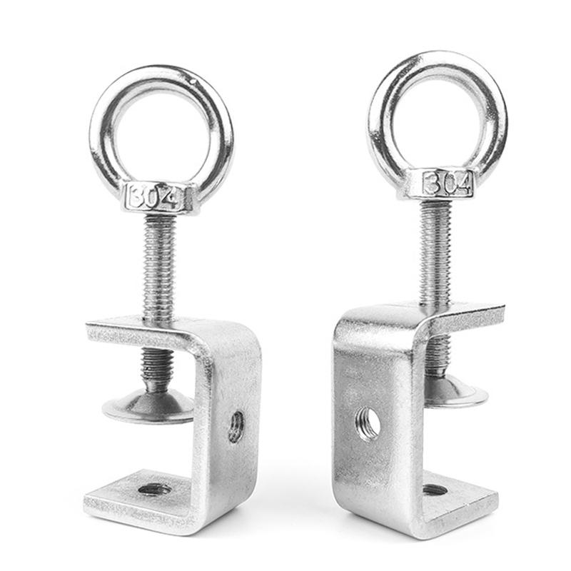 1Pcs 304 Stainless Steel C-Clamps 20mm~130mm Heavy-Duty Clamps With Manual Locking Ring Adjustable Fixed Clip Hardware Fasteners