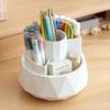 Pen Stand 360° Rotating Pen Holder 4-Grid Makeup Brush Organizer Pencil Storage Box  Home
