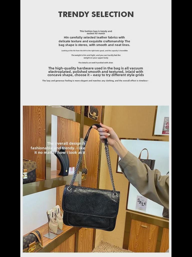 Женская сумка-мессенджер и сумка-цепочка Yangshulin из натуральной кожи большой вместимости – модная и универсальная