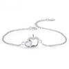 Diamond Encrusted Apple Bracelet with Stylish and Creative Moonstone Jewelry for Ladies