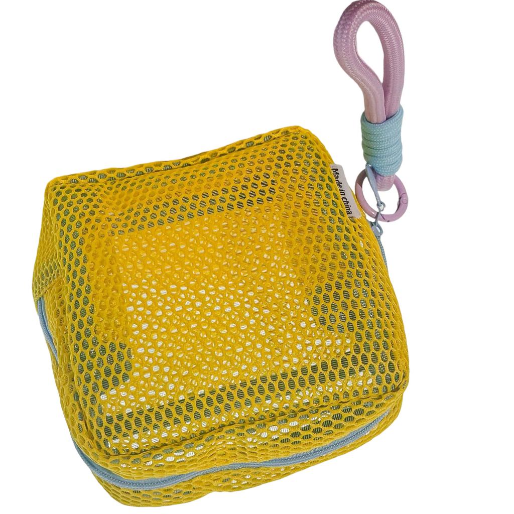 Dopamine Color Toiletry Holder Cosmetic Organizer for Travel or Daily Use Soft Texture Zippered Makeup Bag with Handle