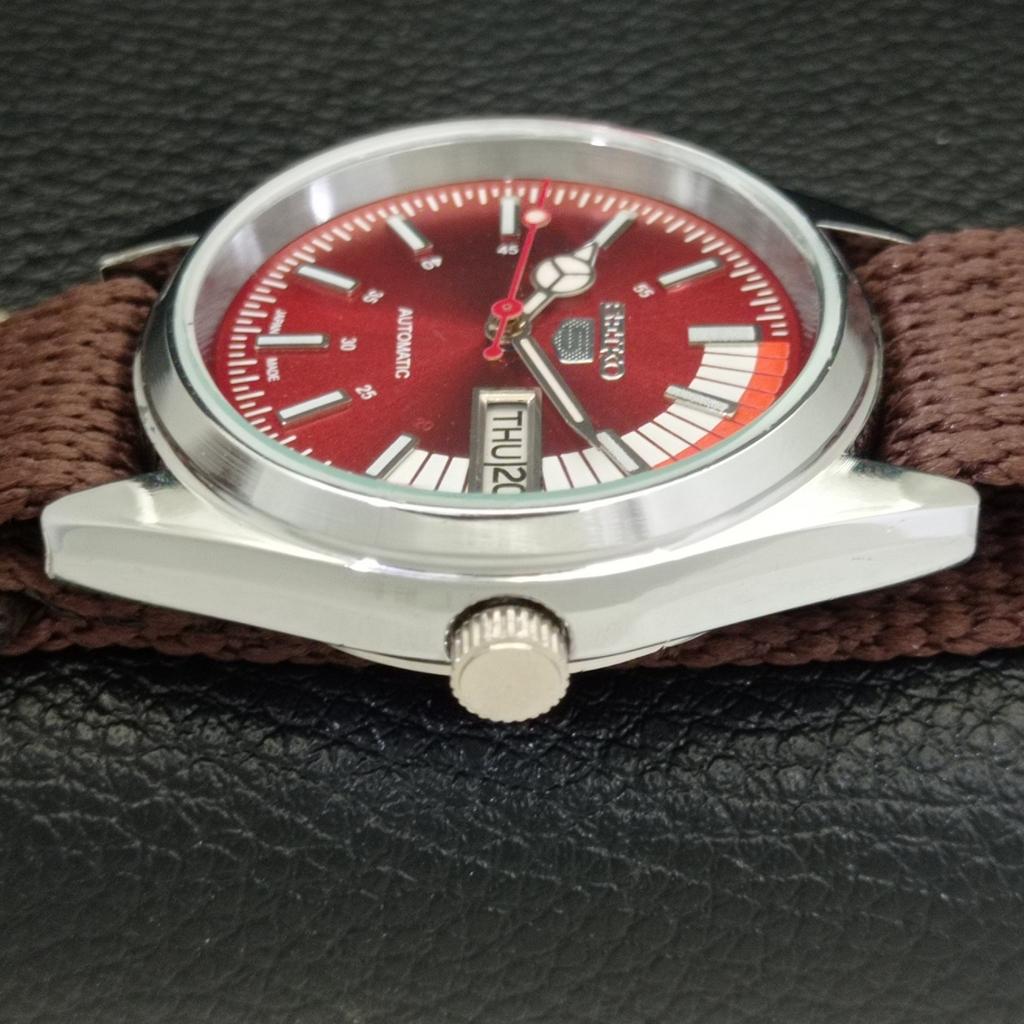 VINTAGE REFURBISHED SEIKO 5 AUTOMATIC 6309A JAPAN MENS RED DIAL WATCH a440747-4 Sk-a440747