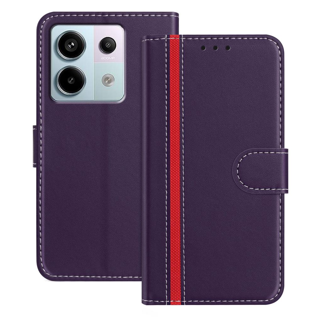 For Xiaomi Redmi Note 13 Pro 5G Phone Cases Wallet Stand Color Splicing Leather Cover with Magnetic Clasp