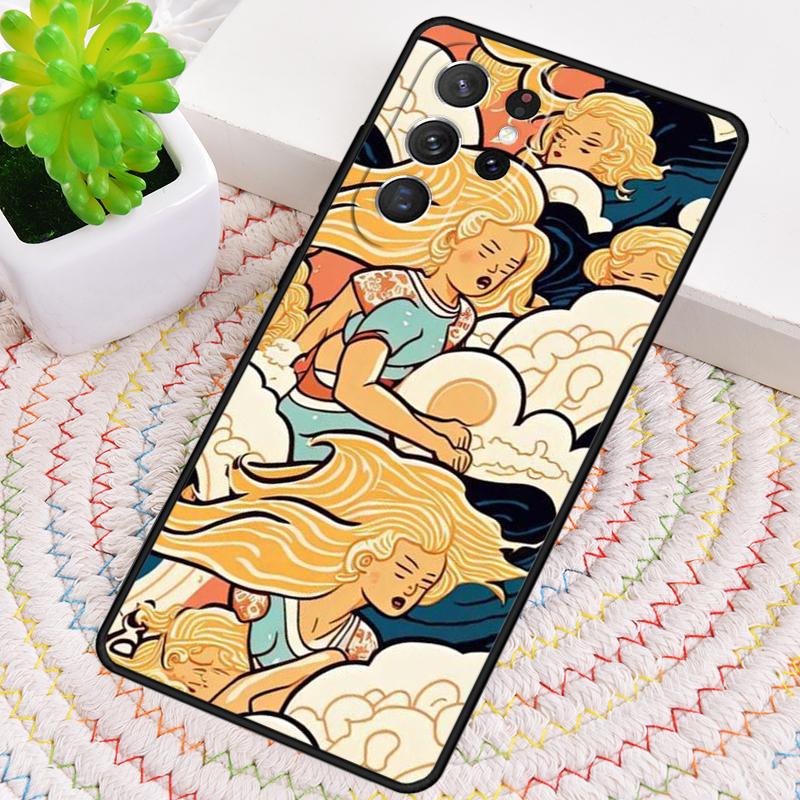 Japanese Surfers Silicone Phone Case For Samsung Galaxy note 10 pro S26 S25 S24 S23 S22 S21 Plus S25Ultra Capa Cover