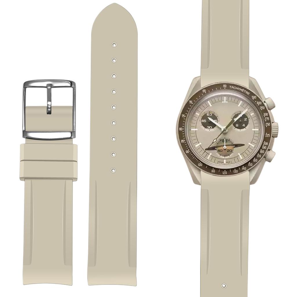 Korlexchi Watch Compatible with Omega and 20mm Watch Accessories Band, Silicone, Moonswatch, X, Swatch, Speedmaster, Unisex, Strap, Waterproof, Soft,