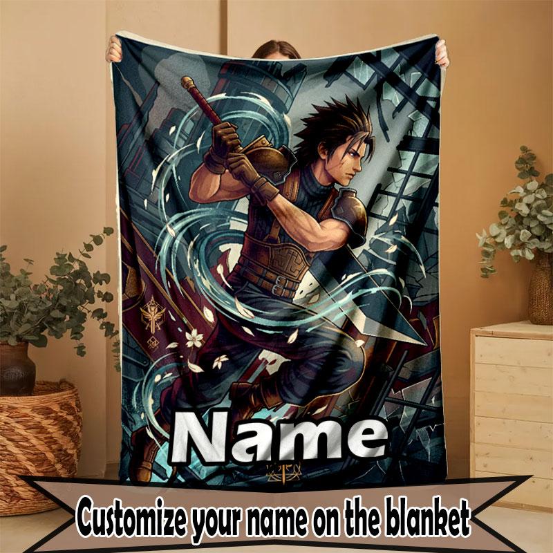 Custom Name Personalized Final Fantasy Print Blanket, Home Decor, Bedroom, Sofa, Camping, Couch, Gifts for Birthday Christmas