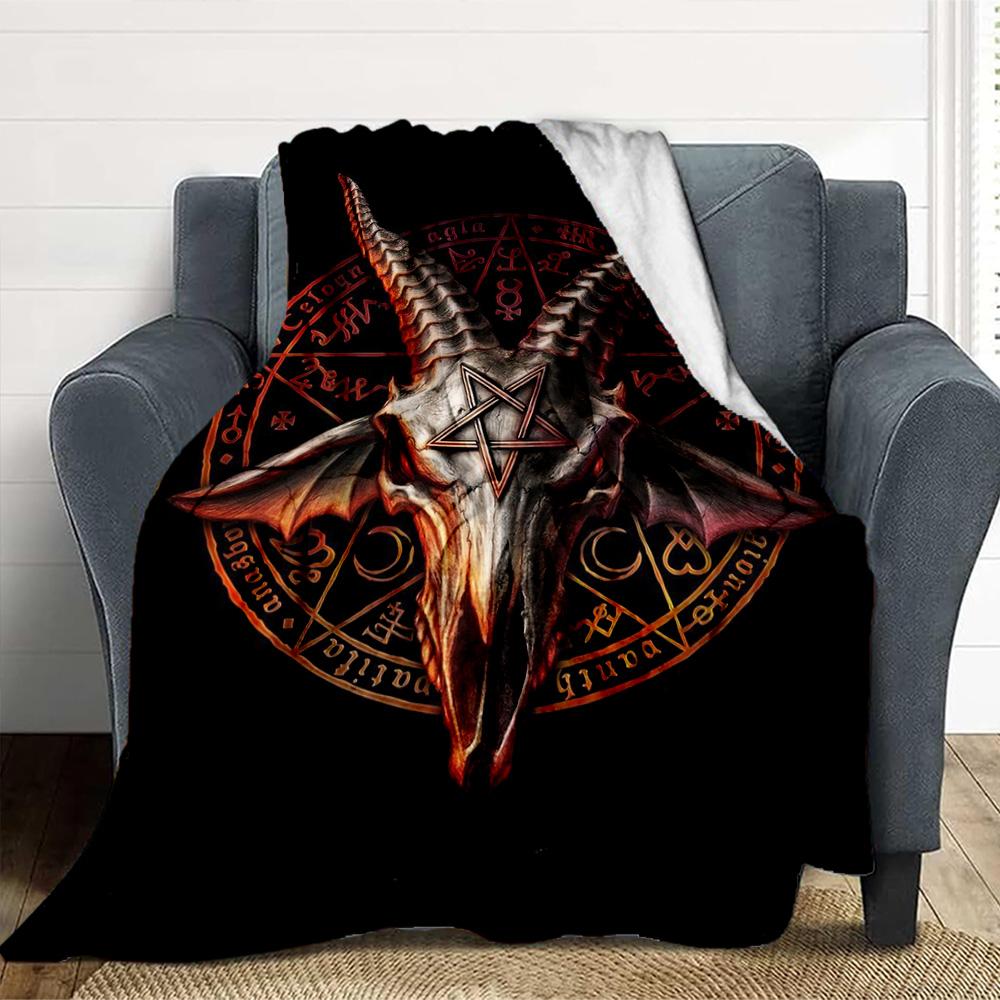 Satanic Art Flannel Blanket Throw Blanket Soft Warm Sofa Bed Camping Car home Decor Unique Christmas Gift C9302547