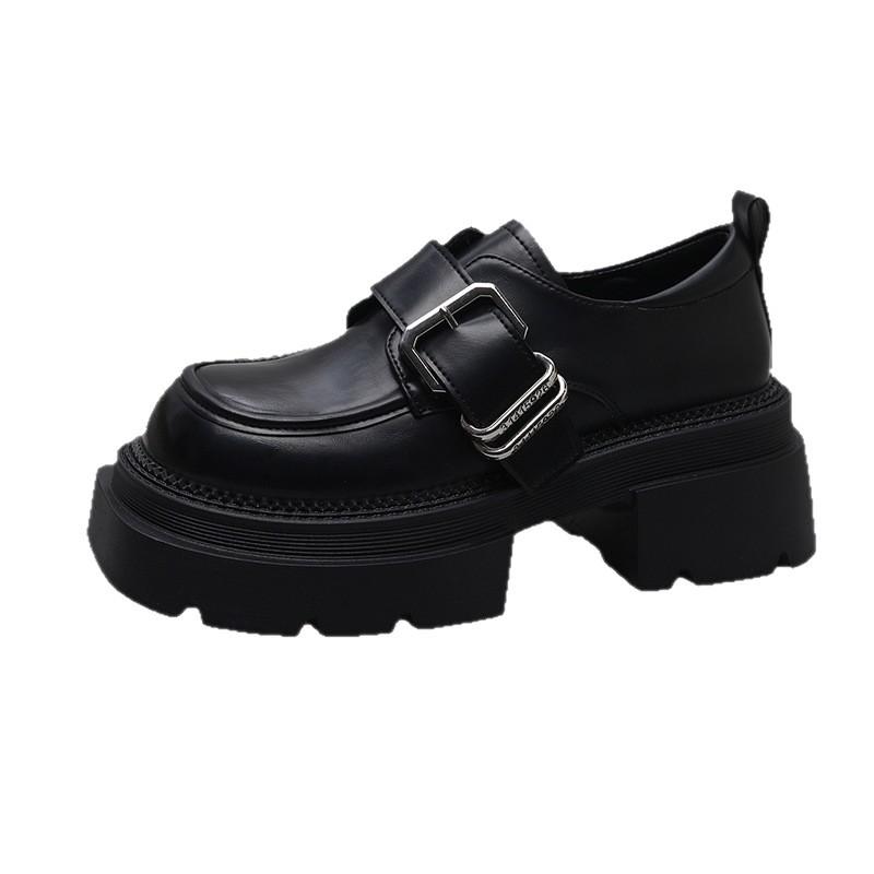 Новые универсальные туфли-лоферы на толстой подошве с круглым носком, увеличивающие рост