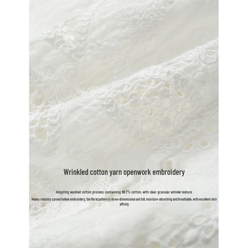 Брюки палаццо INMAN в курортном стиле с белой вышивкой