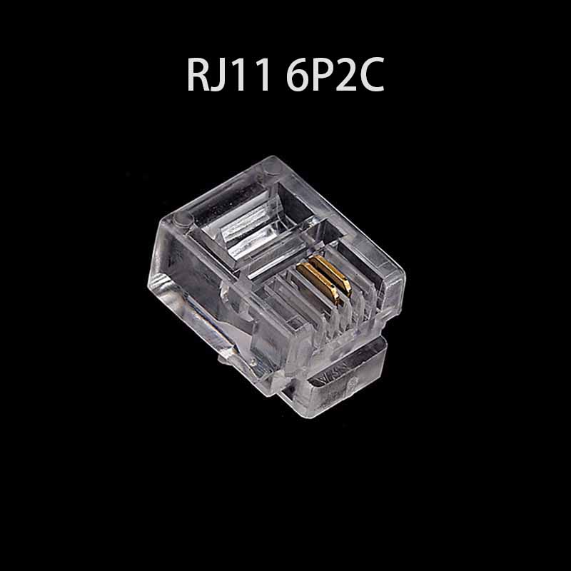 20/50/100 шт./лот RJ11 6P2C 6P4C 6P6C Телефонный Интернет Модульный Штекер Разъем RJ11 Коннектор RJ-11 Хрустальные Головки Позолоченные 6U