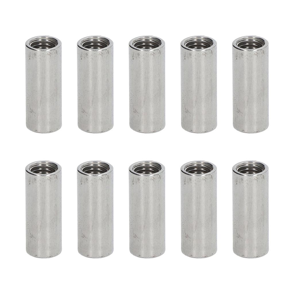 10 шт. Круглые соединительные гайки из нержавеющей стали 304, набор цилиндрических соединительных гаек с внутренней резьбой