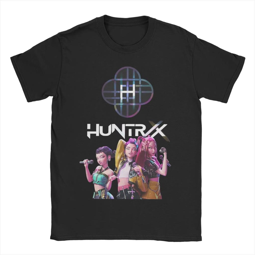 Мужские Женские Футболки Huntrix Kpop Охотники на Демонов Хлопковая Одежда Креативные Футболки с Коротким Рукавом и Круглым Вырезом Графические Футболки Топ