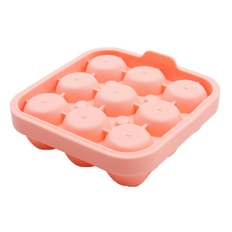 Rose Whiskey Ice Mold: 9-Piece Silicone Ice Tray Set with Integrated Funnel for Perfect Ice Balls