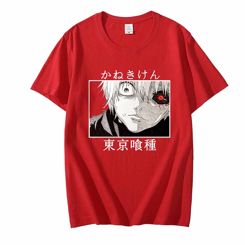Japanese Anime Tokyo T Ghoul Shirt Men Kawaii Cartoon Kaneki Ken Graphic Tees Fashion Unisex Tshirt Summer Tops Tshirt Male