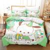 Почакко Sanrio Мопс Постельное белье Пододеяльник Комплекты постельного белья Детский комплект постельного белья 3 предмета Рождественские украшения Дом