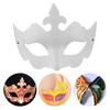 DIY White Masque Craft Kit Unpainted Fox Cat Crown Paper Masque Halloween Party Cosplay Prop for Masquerade