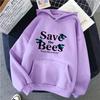 Hip Hop Cartoon Save the Bees Printed Women Hoodies Fashion Fleece Men Hoody Pullover Unisex Y2k  Female Sweatshirts Clothing