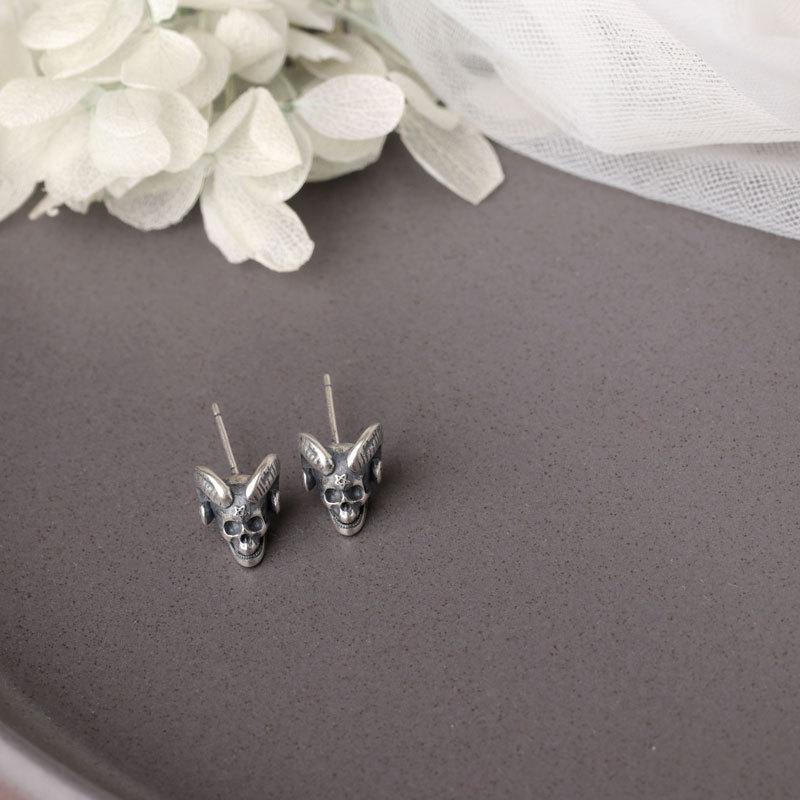 Серьги на Хэллоуин Серьги-демоны для мужчин и женщин Милые и крутые Темные серьги Личность Череп
