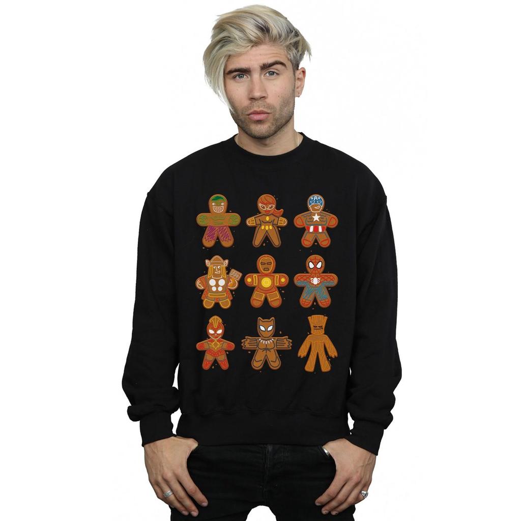 Marvel Mens Avengers Christmas Gingerbread Sweatshirt