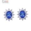 Bettyue Classic Round Design Noble Earring For Women & Girls Модные блестящие синие кубические циркониевые украшения в подарок на вечеринку